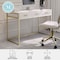 Martha Stewart 19.75 in. D X 47.25 in. W X Engineered Wood, Steel, White/Polished Brass ZG-ZP-028-WH-GLD-MS - alternate 2